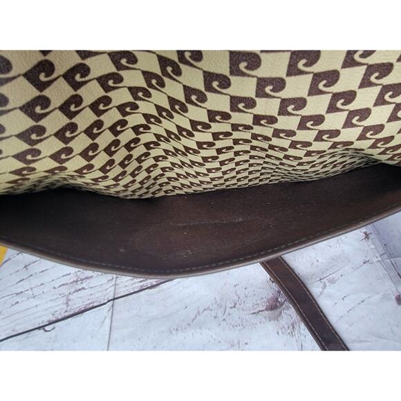 Vtg 60's Pierre Cardin MOD Monogram Signature Logo Carry On Over Night Bag Tote - Picture 3 of 10